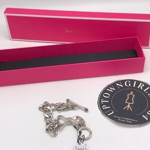 NWT JUICY COUTURE PAVE BOW STARTER TOGGLE BRACELET